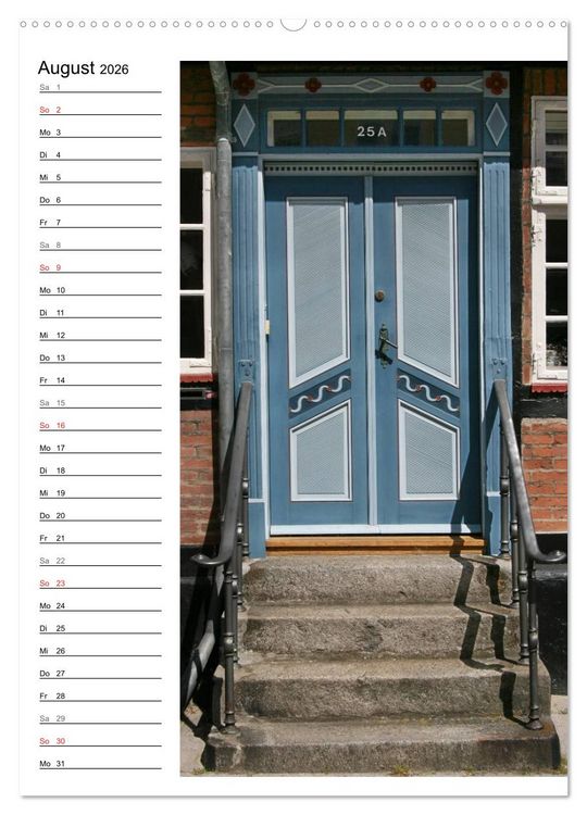 Produktbild: Alte D&auml;nische T&uuml;ren (hochwertiger Premium Wandkalender 2026 DIN A2 hoch), Kunstdruck in Hochglanz