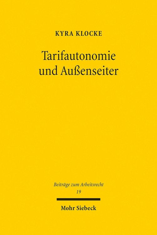 Produktbild: Tarifautonomie und Au&szlig;enseiter
