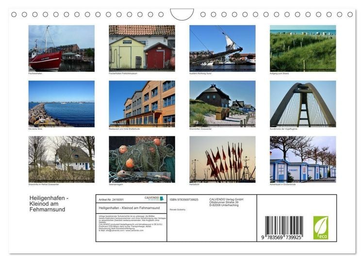 Produktbild: Heiligenhafen - Kleinod am Fehmarnsund (Wandkalender 2027 DIN A4 quer), CALVENDO Monatskalender