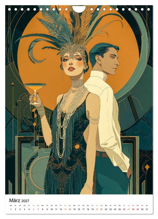 Produktbild: Art Deco - Glamour, Geometrie und Goldstaub (Wandkalender 2027 DIN A4 hoch), CALVENDO Monatskalender