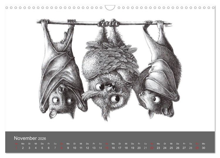 Produktbild: owls & friends 2026 (Wandkalender 2026 DIN A3 quer), CALVENDO Monatskalender