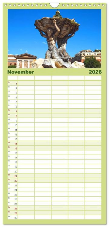Produktbild: Familienplaner 2026 - In Liebe Dein Rom mit 5 Spalten (Wandkalender, 21 x 45 cm) CALVENDO