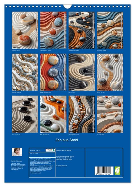 Produktbild: Zen aus Sand (Wandkalender 2026 DIN A3 hoch), CALVENDO Monatskalender
