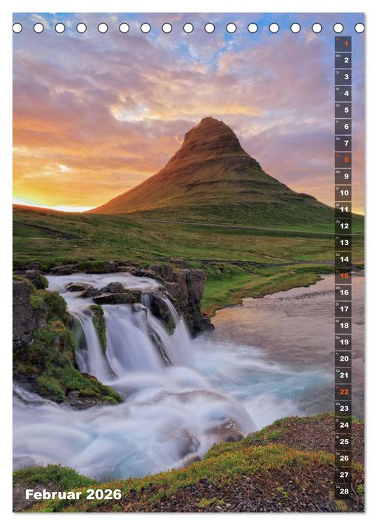 Produktbild: Wasserf&auml;lle auf Island (Tischkalender 2026 DIN A5 hoch), CALVENDO Monatskalender