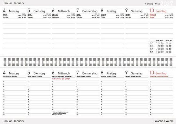 Produktbild: Tischkalender quer Professional Premium 2027 schwarz