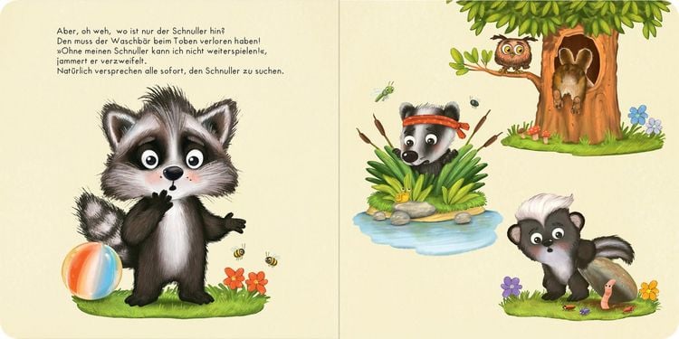 Produktbild: Der Baby Waschb&auml;r braucht keinen Schnuller mehr