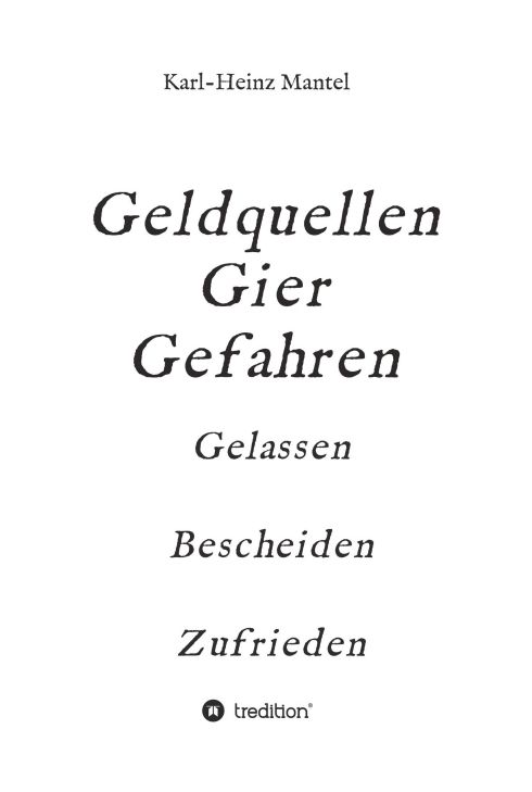 Produktbild: Geldquellen Gier Gefahren