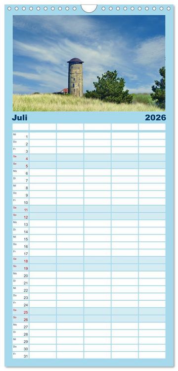 Produktbild: Familienplaner 2026 - Zeeland - Wasser, Sand und Meer mit 5 Spalten (Wandkalender, 21 x 45 cm) CALVENDO