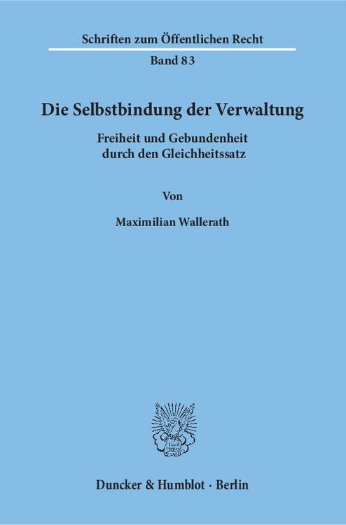 Produktbild: Die Selbstbindung der Verwaltung