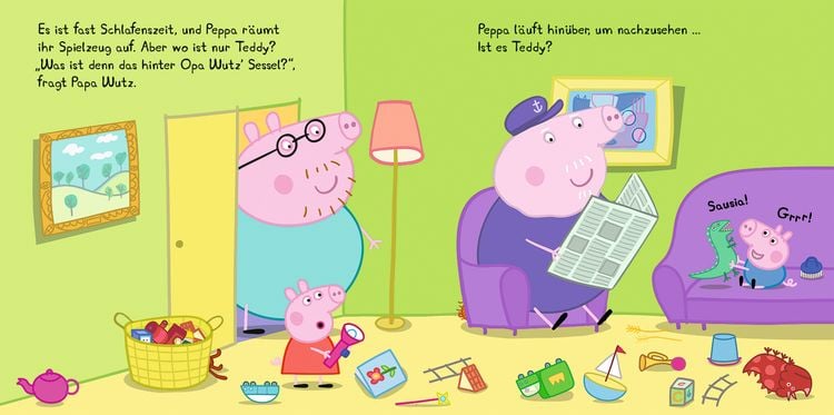Produktbild: Peppa Pig: Wo ist Peppas Teddy? Mein Gutenacht-Klappenbuch