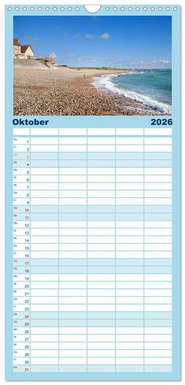 Produktbild: Familienplaner 2026 - Frankreichs Norden - Entlang der C&ocirc;te d'Opale mit 5 Spalten (Wandkalender, 21 x 45 cm) CALVENDO