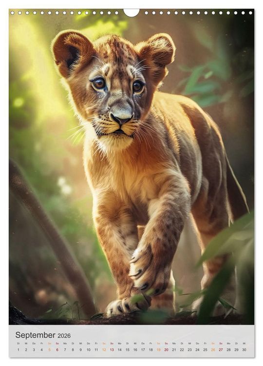 Produktbild: Wilde Tierkinder (Wandkalender 2026 DIN A3 hoch), CALVENDO Monatskalender