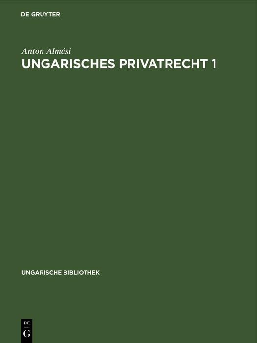 Produktbild: Ungarisches Privatrecht 1