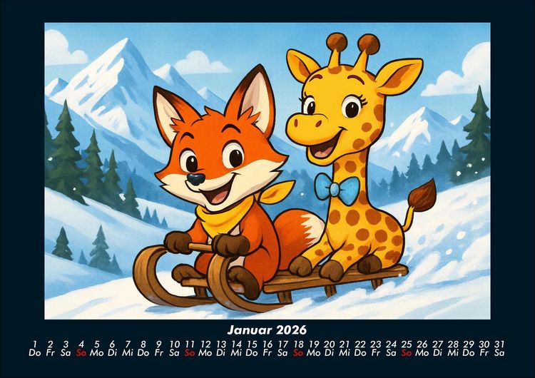 Produktbild: Finn & Nala - Reise durch Deutschland 2026 Fotokalender DIN A4