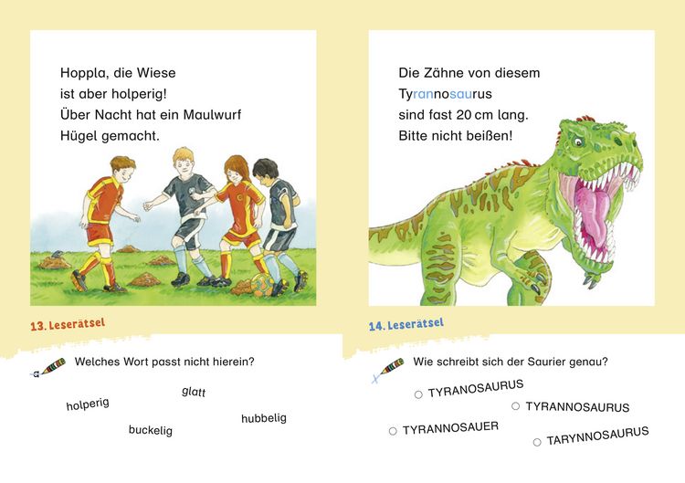 Produktbild: Duden Leseprofi &ndash; Coole Leser&auml;tsel zum Schulstart &ndash; Dinos und Fu&szlig;ball, 1. Klasse