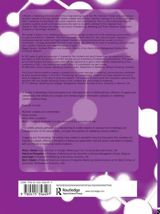 Produktbild: A Reader in Marketing Communications