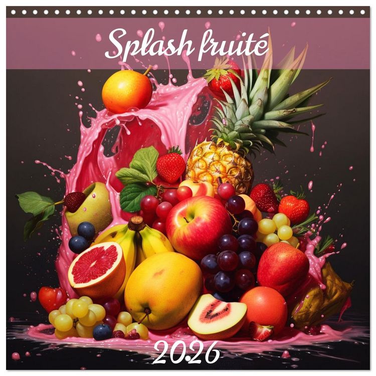 Produktbild: Splash fruit&eacute; (Calendrier mural carr&eacute; 2026 30x30 cm) Calendrier double avec une page pour vos prises de notes