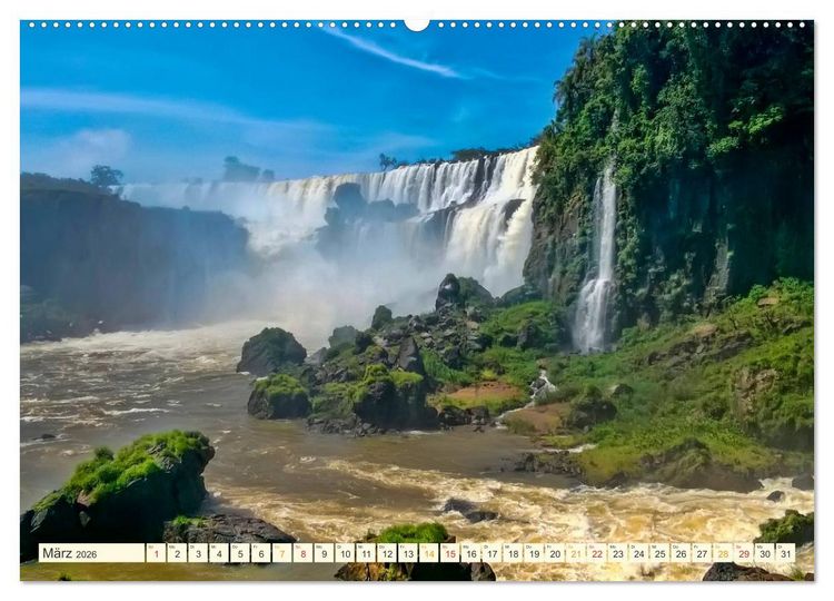 Produktbild: Iguazu Wasserf&auml;lle - S&uuml;damerika (hochwertiger Premium Wandkalender 2026 DIN A2 quer), Kunstdruck in Hochglanz