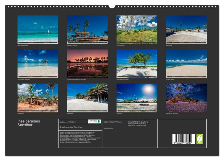 Produktbild: Inselparadies Sansibar (hochwertiger Premium Wandkalender 2026 DIN A2 quer), Kunstdruck in Hochglanz