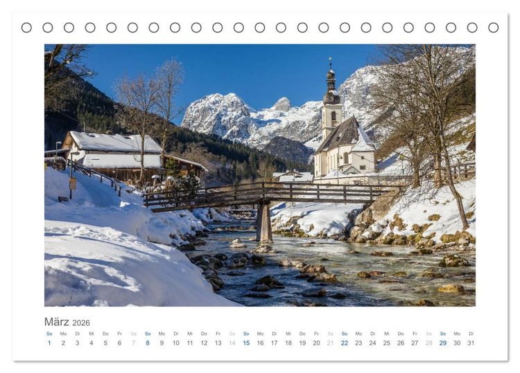 Produktbild: Berchtesgadener Alpen - Land von Watzmann und K&ouml;nigssee (Tischkalender 2026 DIN A5 quer), CALVENDO Monatskalender