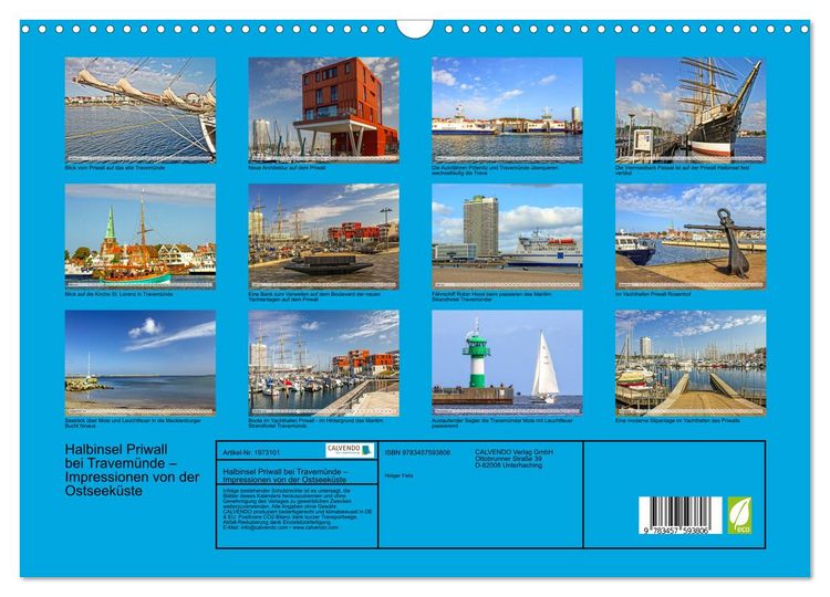 Produktbild: Halbinsel Priwall bei Travem&uuml;nde &ndash; Impressionen von der Ostseek&uuml;ste (Wandkalender 2026 DIN A3 quer), CALVENDO Monatskalender