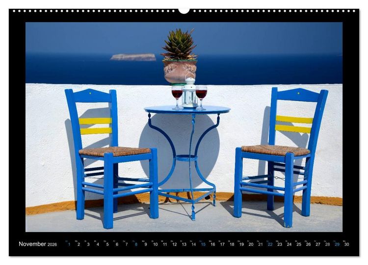 Produktbild: Santorini (hochwertiger Premium Wandkalender 2026 DIN A2 quer), Kunstdruck in Hochglanz
