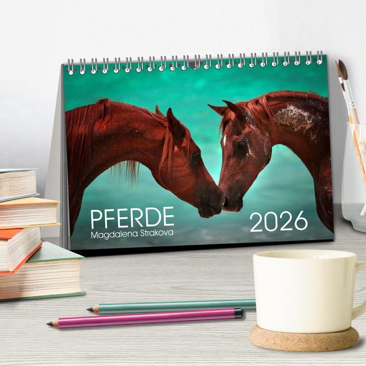Produktbild: Pferde - Magdalena Strakova (Tischkalender 2026 DIN A5 quer), CALVENDO Monatskalender