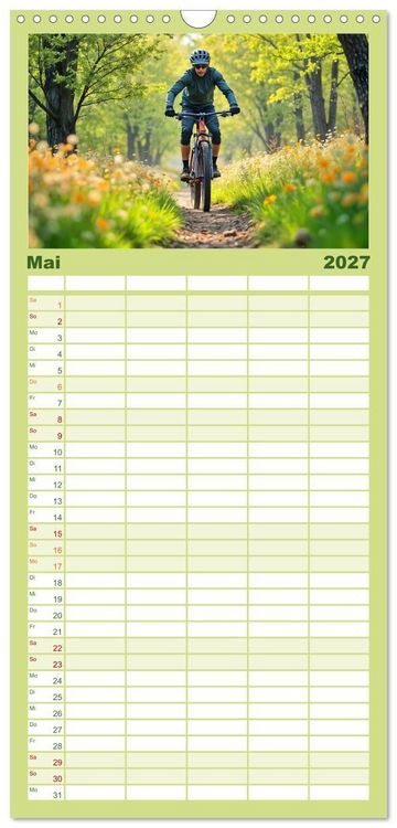 Produktbild: Familienplaner 2027 - Elemental Ride. Mountainbike-Action durch Schnee, Matsch, Sonne und Laub mit 5 Spalten (Wandkalender, 21 x 45 cm) CALVENDO