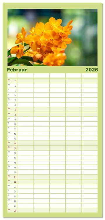 Produktbild: Familienplaner 2026 - Orchidaceae - Orchideen mit 5 Spalten (Wandkalender, 21 x 45 cm) CALVENDO