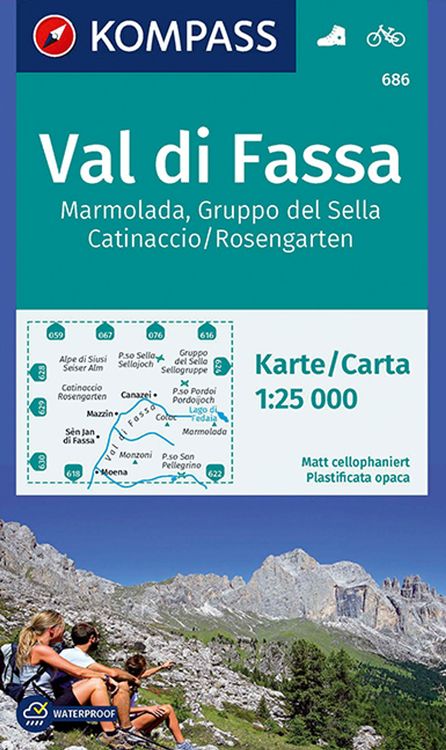 Produktbild: KOMPASS Wanderkarte 686 Val di Fassa, Marmolada, Gruppo del