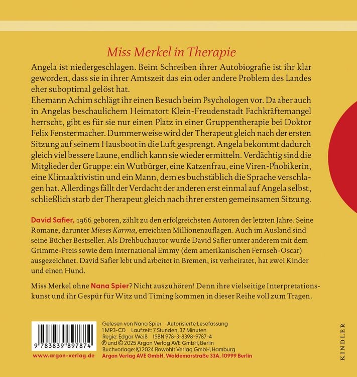 Produktbild: Miss Merkel: Mord in der Therapie