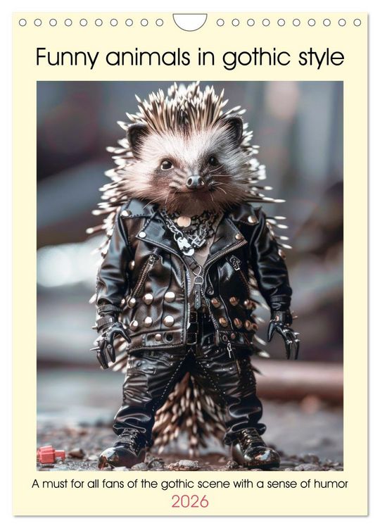 Produktbild: Funny animals in gothic style (Wall Calendar 2026 DIN A4 portrait), CALVENDO 12 Month Wall Calendar