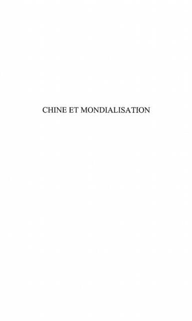 Produktbild: Chine et mondialisation