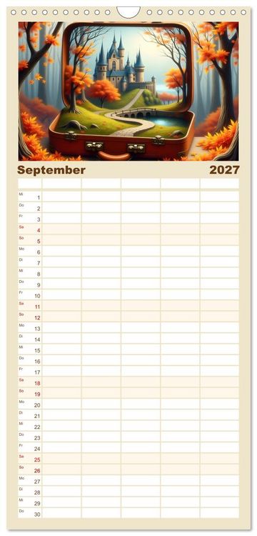 Produktbild: Familienplaner 2027 - Leben in einer Box mit 5 Spalten (Wandkalender, 21 x 45 cm) CALVENDO