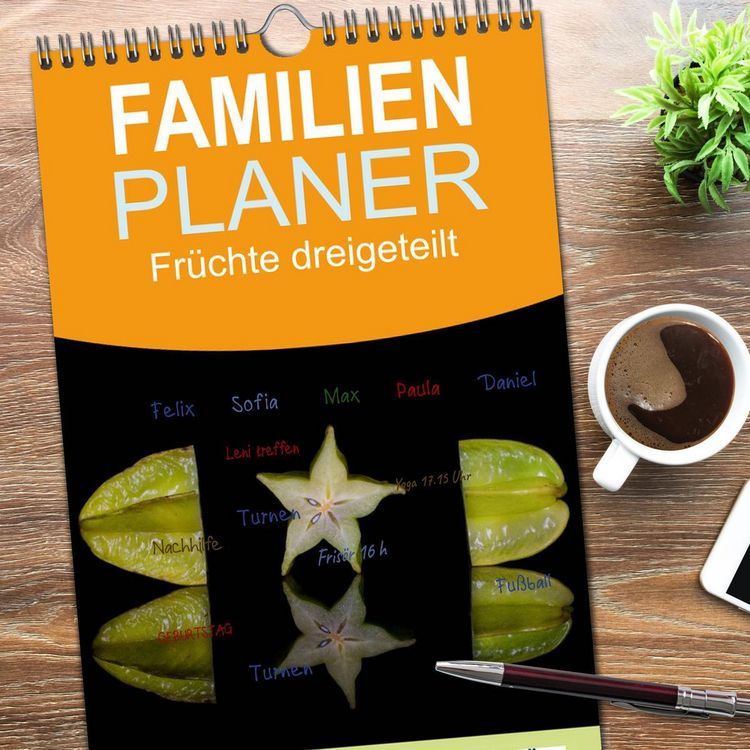 Produktbild: Familienplaner 2026 - Fr&uuml;chte dreigeteilt mit 5 Spalten (Wandkalender, 21 x 45 cm) CALVENDO