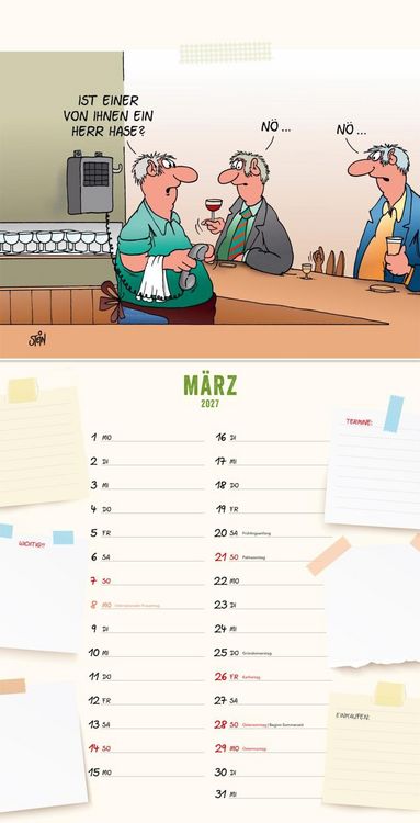 Produktbild: Uli Stein K&uuml;chenkalender 2027: Monatskalender f&uuml;r die Wand