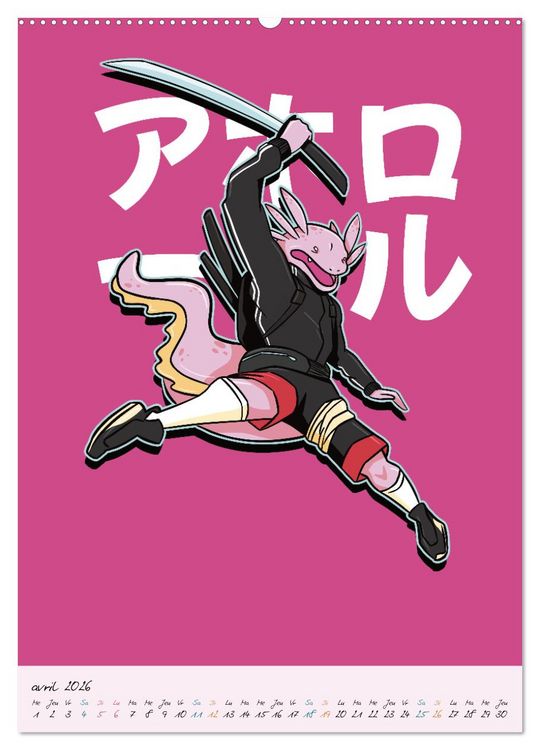 Produktbild: Animaux Samoura&iuml;s Dangereux (Calendrier mural 2026 DIN A2 horizontal) calendrier de bureau