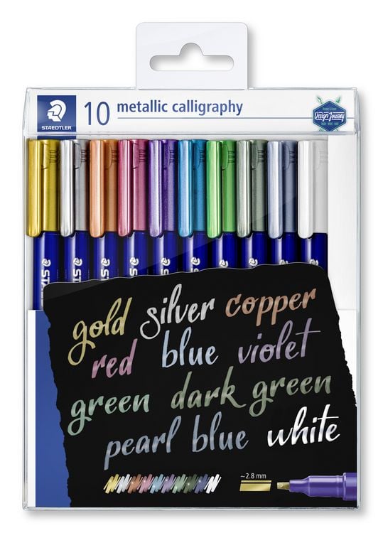 Produktbild: STAEDTLER 8325 Metallic calligraphy, Etui mit 10 sortierten Farben, 8325 TB10