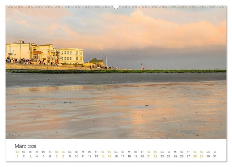 Produktbild: Norderney Sehnsuchtskalender (Wandkalender 2026 DIN A2 quer), CALVENDO Monatskalender