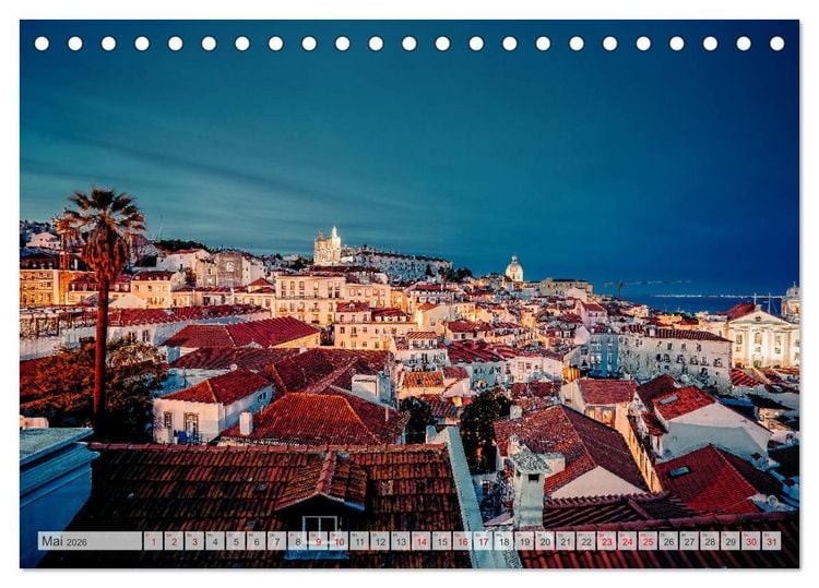 Produktbild: Lissabon Stadtansichten (Tischkalender 2026 DIN A5 quer), CALVENDO Monatskalender