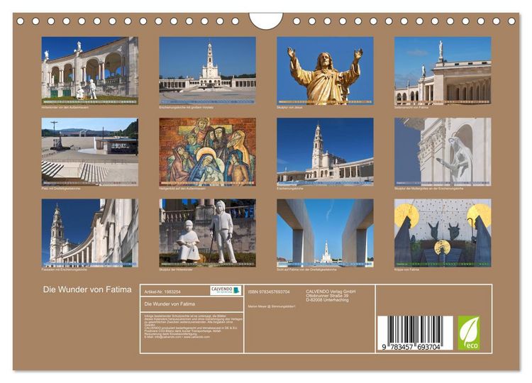 Produktbild: Die Wunder von Fatima (Wandkalender 2026 DIN A4 quer), CALVENDO Monatskalender