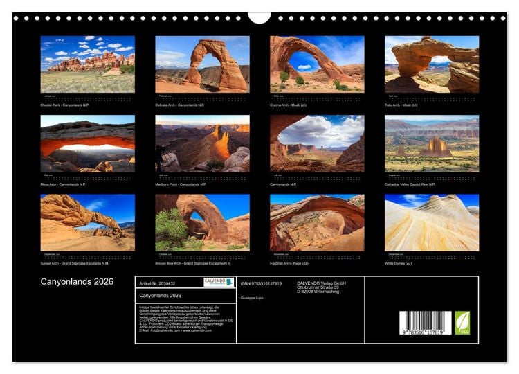 Produktbild: Canyonlands 2026 (Wandkalender 2026 DIN A3 quer), CALVENDO Monatskalender