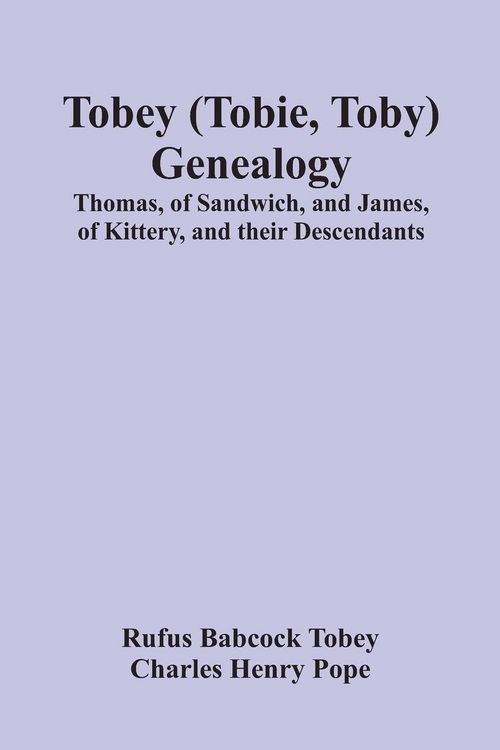 Produktbild: Tobey (Tobie, Toby) Genealogy