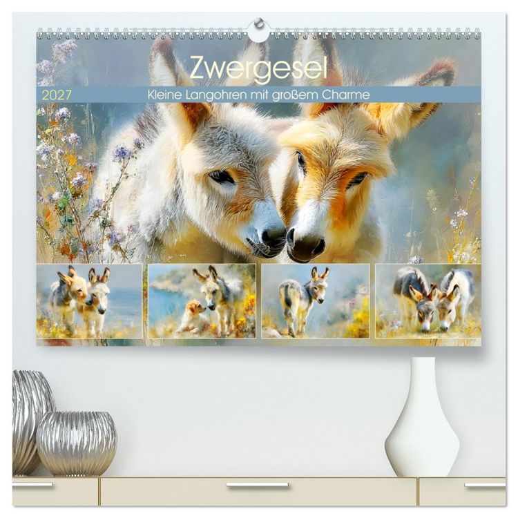 Produktbild: Zwergesel. Kleine Langohren mit gro&szlig;em Charme (hochwertiger Premium Wandkalender 2027 DIN A2 quer), Kunstdruck in Hochglanz