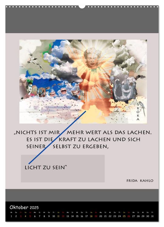 Produktbild: Frida Kahlo - Zitate im Dialog (Wandkalender 2025 DIN A2 hoch), CALVENDO Monatskalender