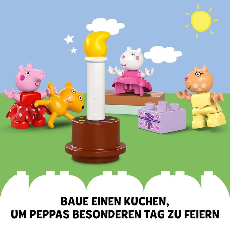 LEGO DUPLO 10433 Peppas Geburtstagshaus: Teddybär Spielzeug für Kinder