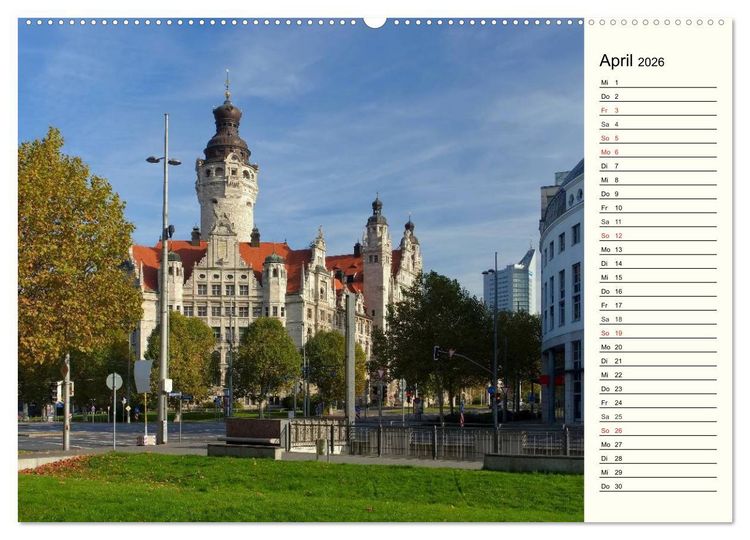 Produktbild: Reise durch Leipzig (Wandkalender 2026 DIN A2 quer), CALVENDO Monatskalender