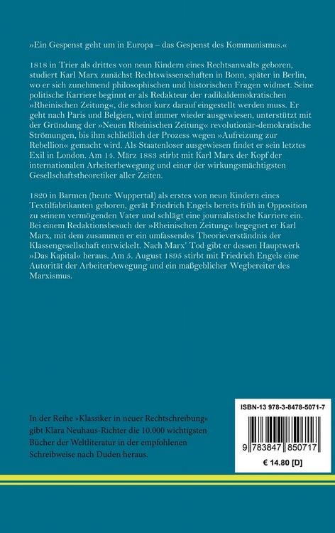 Produktbild: Manifest der kommunistischen Partei
