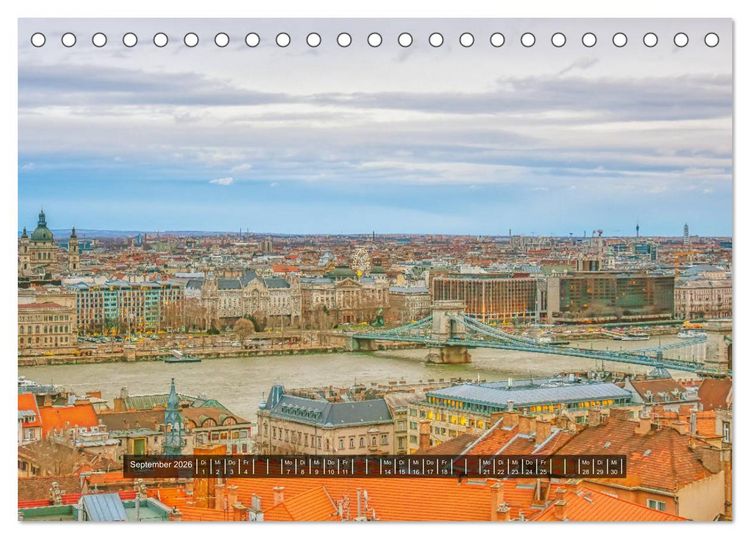 Produktbild: Budapest - Die Stadt an der Donau (Tischkalender 2026 DIN A5 quer), CALVENDO Monatskalender