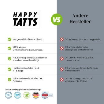 Produktbild: Happy Tatts, Kinder-Tattoos 'Mix' (125 Stk.)